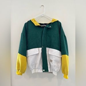90’s Aesthetic Color Block Jacket Corduroy Lightweight Vintage Size 4